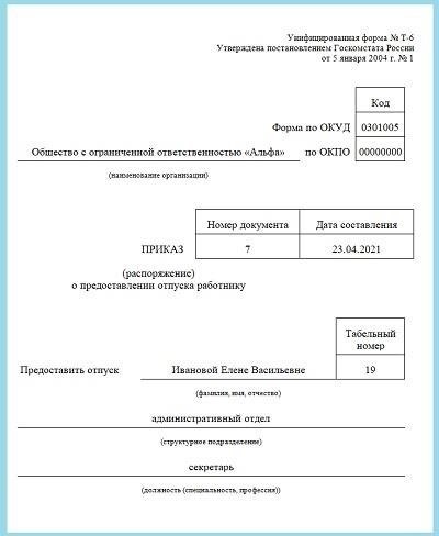 Правовые последствия отказа от приказа о предоставлении неоплачиваемого отпуска